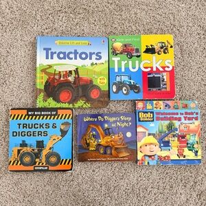 Assorted Kids Trucks & Tractors Board Book Set - Colorful Vehicle Books